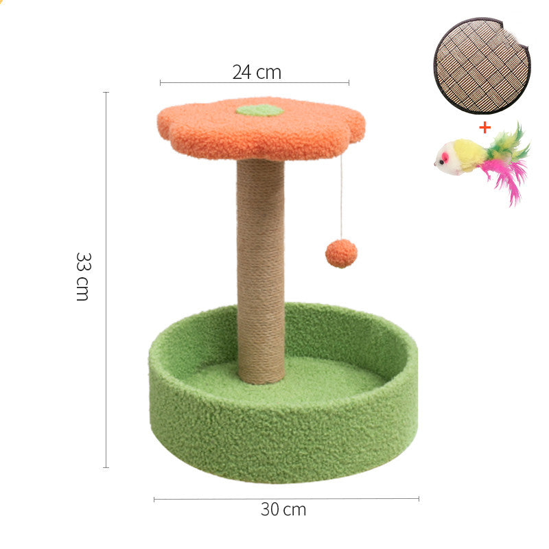 Sisal & Hemp Cat Scratcher with Solid Wood Base – 8 Styles, Claw Grinding Toy
