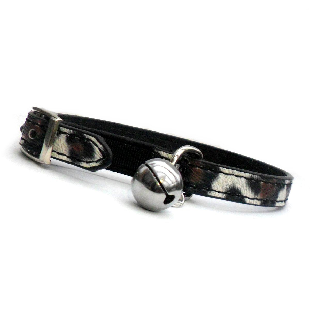Leopard Print Safety Cat Collar – Elastic, Adjustable 9-11", D-Ring for Charms & Tags