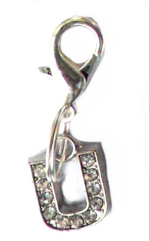 A-Z Crystal Letter Pet Collar Charm – Rhinestone Initial, Lobster Clasp, Cat & Dog