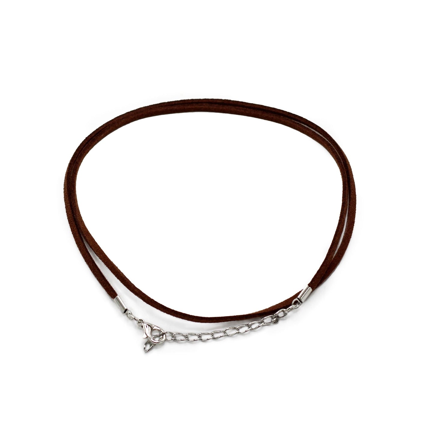 Faux Suede Pet Pendant Cord – Dark Brown, 2.5mm x 55cm, Metal Clasp Included