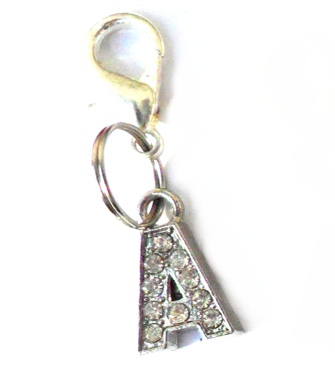 A-Z Crystal Letter Pet Collar Charm – Rhinestone Initial, Lobster Clasp, Cat & Dog