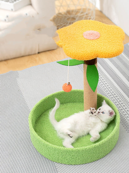 Sisal & Hemp Cat Scratcher with Solid Wood Base – 8 Styles, Claw Grinding Toy