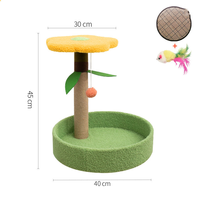Sisal & Hemp Cat Scratcher with Solid Wood Base – 8 Styles, Claw Grinding Toy