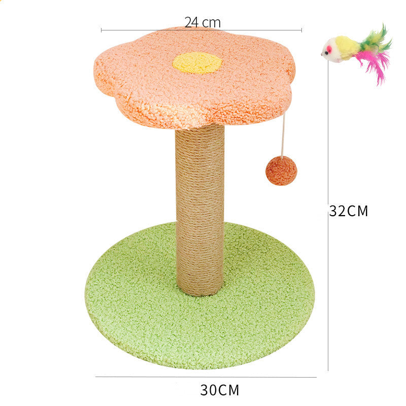 Sisal & Hemp Cat Scratcher with Solid Wood Base – 8 Styles, Claw Grinding Toy