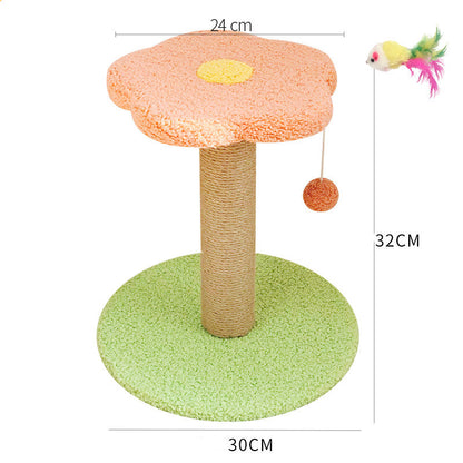 Sisal & Hemp Cat Scratcher with Solid Wood Base – 8 Styles, Claw Grinding Toy