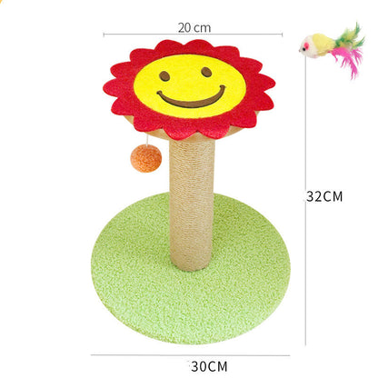 Sisal & Hemp Cat Scratcher with Solid Wood Base – 8 Styles, Claw Grinding Toy