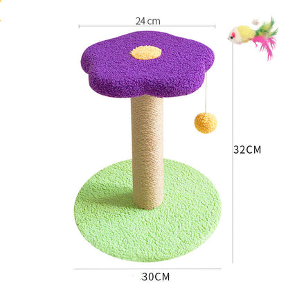 Sisal & Hemp Cat Scratcher with Solid Wood Base – 8 Styles, Claw Grinding Toy