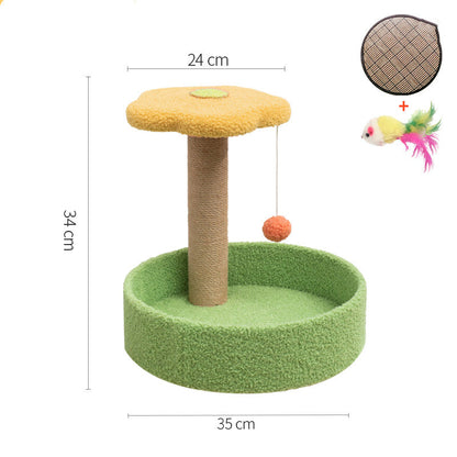Sisal & Hemp Cat Scratcher with Solid Wood Base – 8 Styles, Claw Grinding Toy