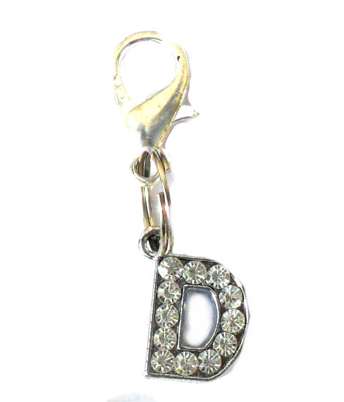 A-Z Crystal Letter Pet Collar Charm – Rhinestone Initial, Lobster Clasp, Cat & Dog