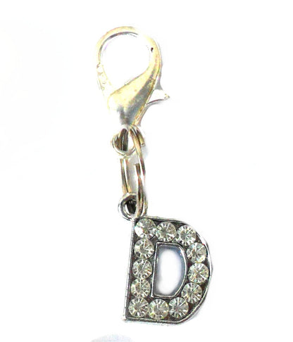 A-Z Crystal Letter Pet Collar Charm – Rhinestone Initial, Lobster Clasp, Cat & Dog