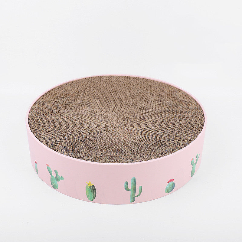 Round Cat Scratch Board Bed – Corrugated Cardboard, 3 Sizes, Protects Furniture