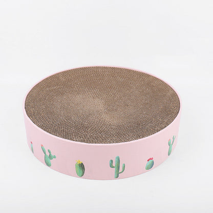 Round Cat Scratch Board Bed – Corrugated Cardboard, 3 Sizes, Protects Furniture