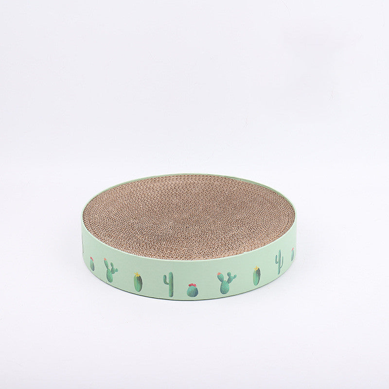 Round Cat Scratch Board Bed – Corrugated Cardboard, 3 Sizes, Protects Furniture