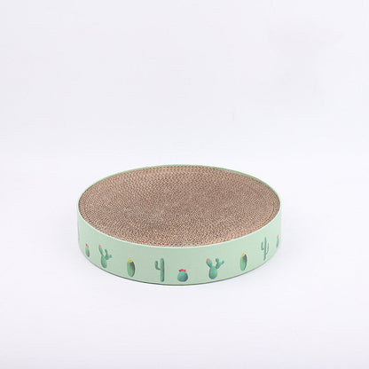 Round Cat Scratch Board Bed – Corrugated Cardboard, 3 Sizes, Protects Furniture