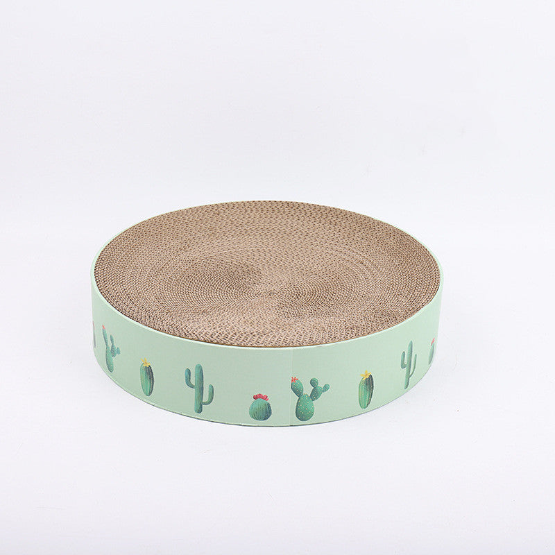 Round Cat Scratch Board Bed – Corrugated Cardboard, 3 Sizes, Protects Furniture