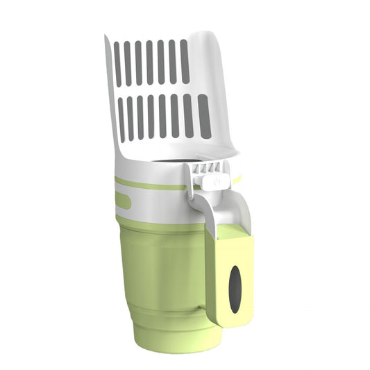 2-in-1 Cat Litter Scoop with Waste Bag Dispenser – PP+TPE, Foldable, 3 Colours