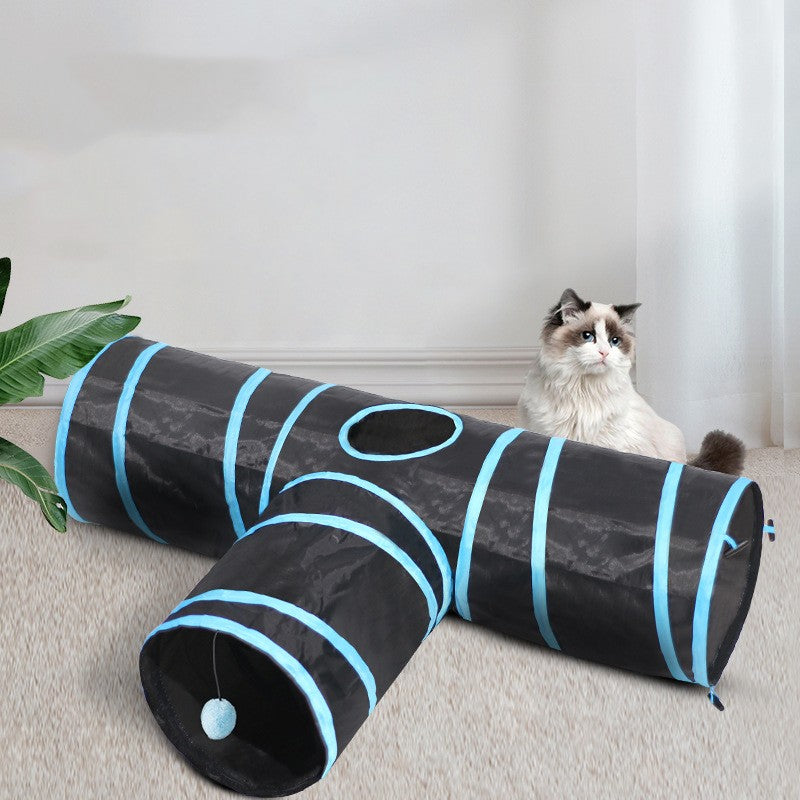 Foldable Cat Tunnel Toy – 85cm, Polyester, Multiple Styles, Optional Toy Set