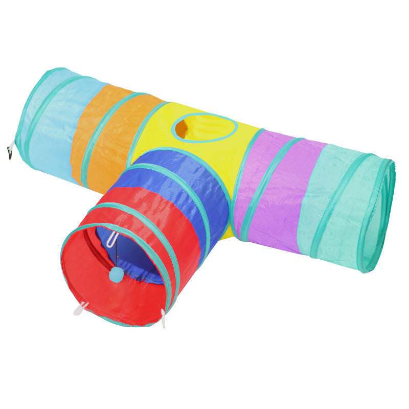 Foldable Cat Tunnel Toy – 85cm, Polyester, Multiple Styles, Optional Toy Set
