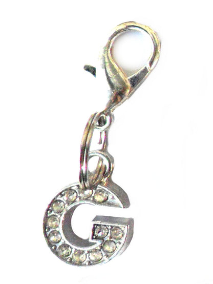 A-Z Crystal Letter Pet Collar Charm – Rhinestone Initial, Lobster Clasp, Cat & Dog