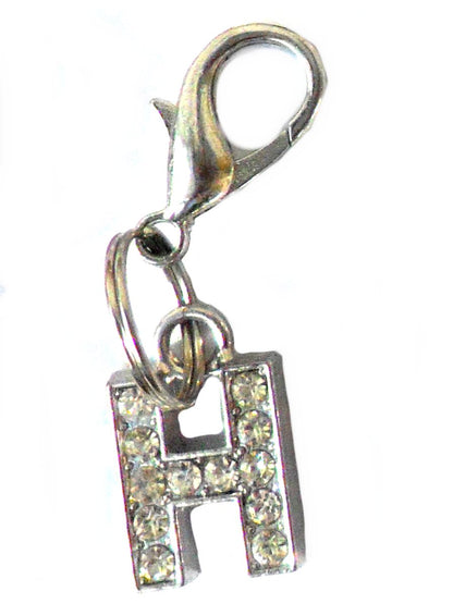 A-Z Crystal Letter Pet Collar Charm – Rhinestone Initial, Lobster Clasp, Cat & Dog