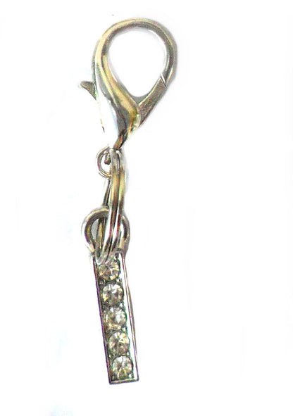 A-Z Crystal Letter Pet Collar Charm – Rhinestone Initial, Lobster Clasp, Cat & Dog