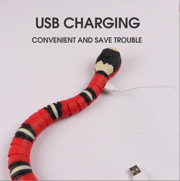 Electric Smart Sensing Snake Cat Toy – USB Rechargeable, Realistic Movement, Indoor