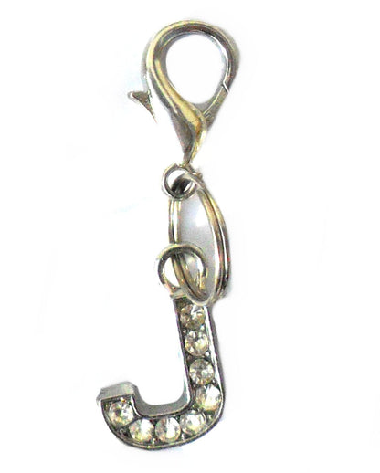 A-Z Crystal Letter Pet Collar Charm – Rhinestone Initial, Lobster Clasp, Cat & Dog