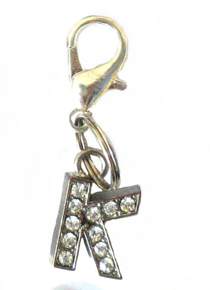 A-Z Crystal Letter Pet Collar Charm – Rhinestone Initial, Lobster Clasp, Cat & Dog