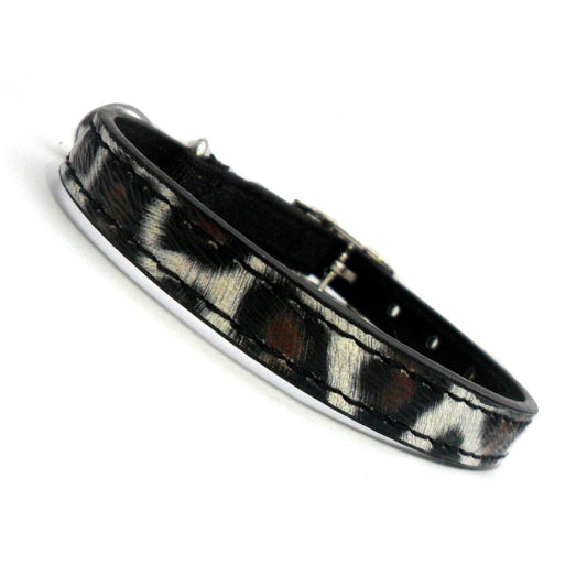 Leopard Print Safety Cat Collar – Elastic, Adjustable 9-11", D-Ring for Charms & Tags