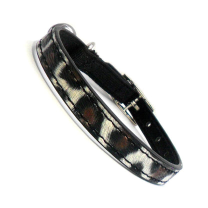 Leopard Print Safety Cat Collar – Elastic, Adjustable 9-11", D-Ring for Charms & Tags