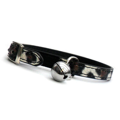 Leopard Print Safety Cat Collar – Elastic, Adjustable 9-11", D-Ring for Charms & Tags