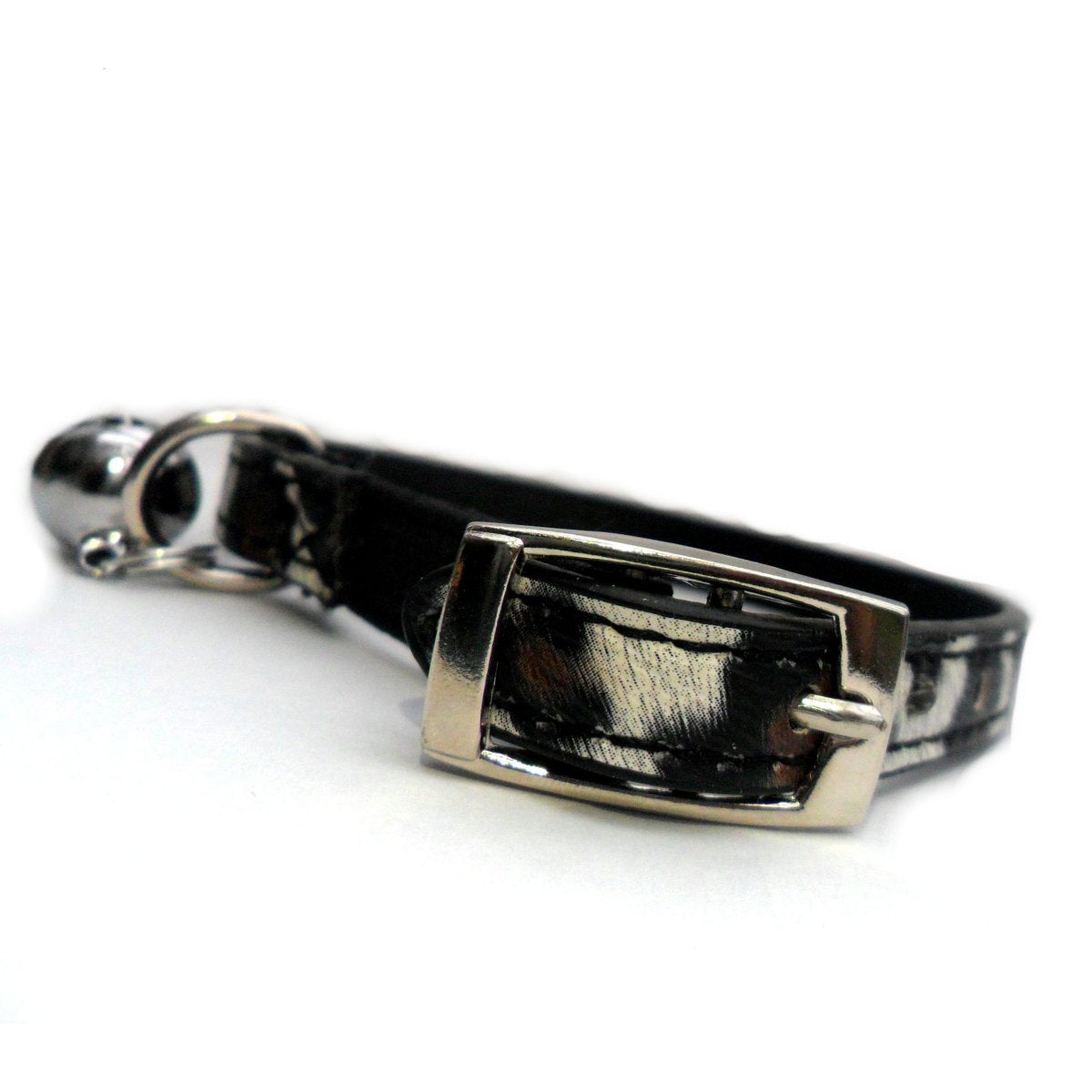 Leopard Print Safety Cat Collar – Elastic, Adjustable 9-11", D-Ring for Charms & Tags