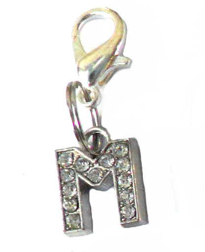 A-Z Crystal Letter Pet Collar Charm – Rhinestone Initial, Lobster Clasp, Cat & Dog