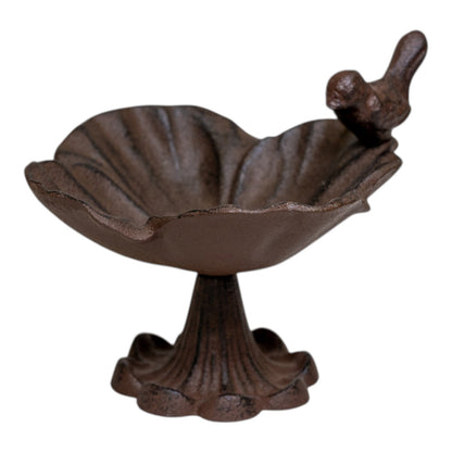 Cast Iron Flower Bird Bath – 14.5x14.5x8.5cm, Garden Wildlife Water Feature