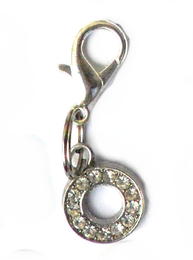 A-Z Crystal Letter Pet Collar Charm – Rhinestone Initial, Lobster Clasp, Cat & Dog