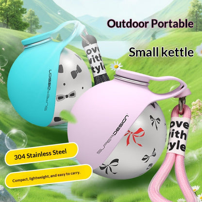 Portable Dog Water Bottle with Built-In Bowl – Stainless Steel, Leak-Proof, Waste Bag Dispenser