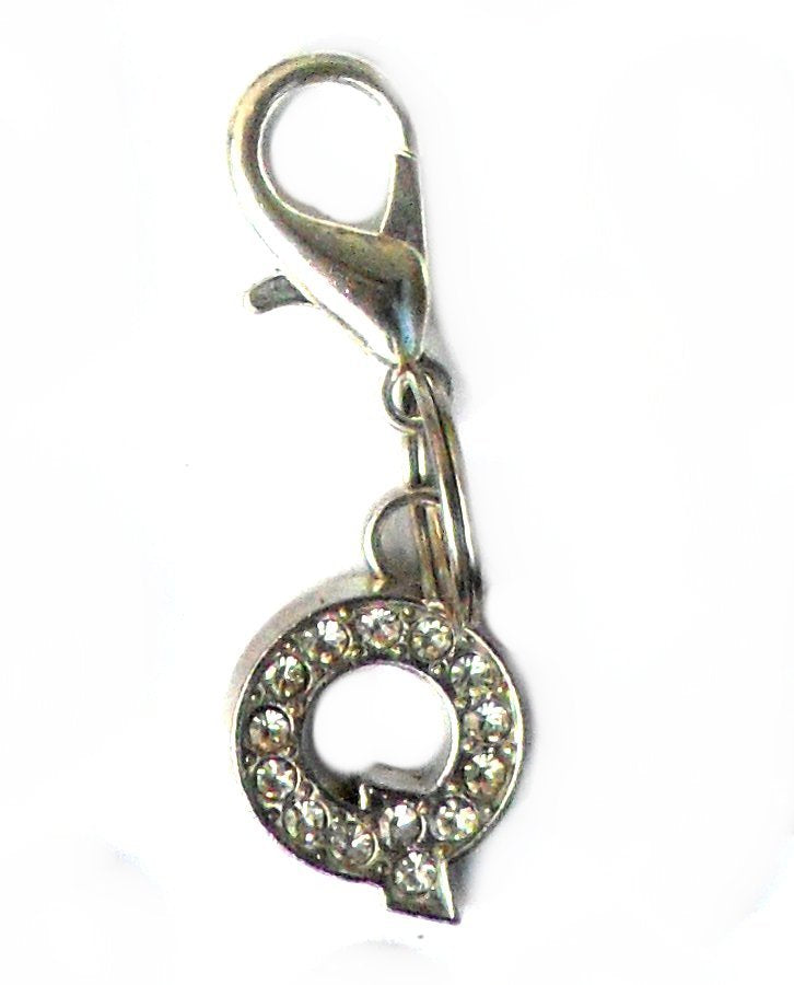 A-Z Crystal Letter Pet Collar Charm – Rhinestone Initial, Lobster Clasp, Cat & Dog