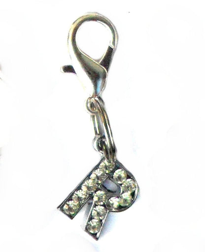 A-Z Crystal Letter Pet Collar Charm – Rhinestone Initial, Lobster Clasp, Cat & Dog