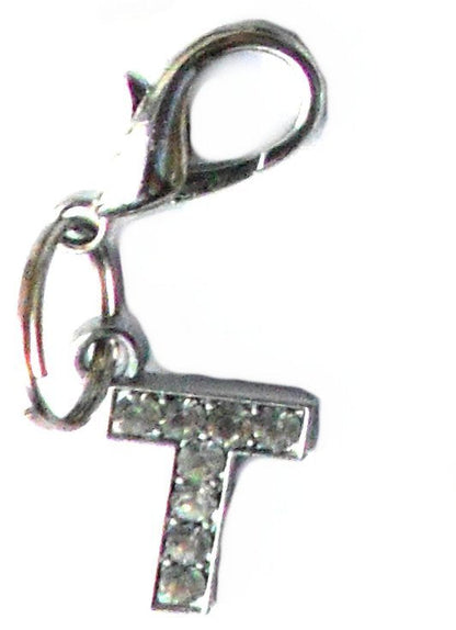 A-Z Crystal Letter Pet Collar Charm – Rhinestone Initial, Lobster Clasp, Cat & Dog