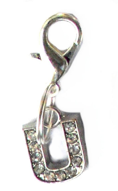 A-Z Crystal Letter Pet Collar Charm – Rhinestone Initial, Lobster Clasp, Cat & Dog