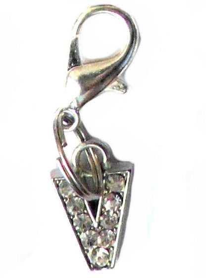A-Z Crystal Letter Pet Collar Charm – Rhinestone Initial, Lobster Clasp, Cat & Dog