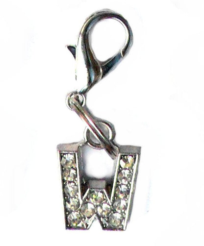 A-Z Crystal Letter Pet Collar Charm – Rhinestone Initial, Lobster Clasp, Cat & Dog