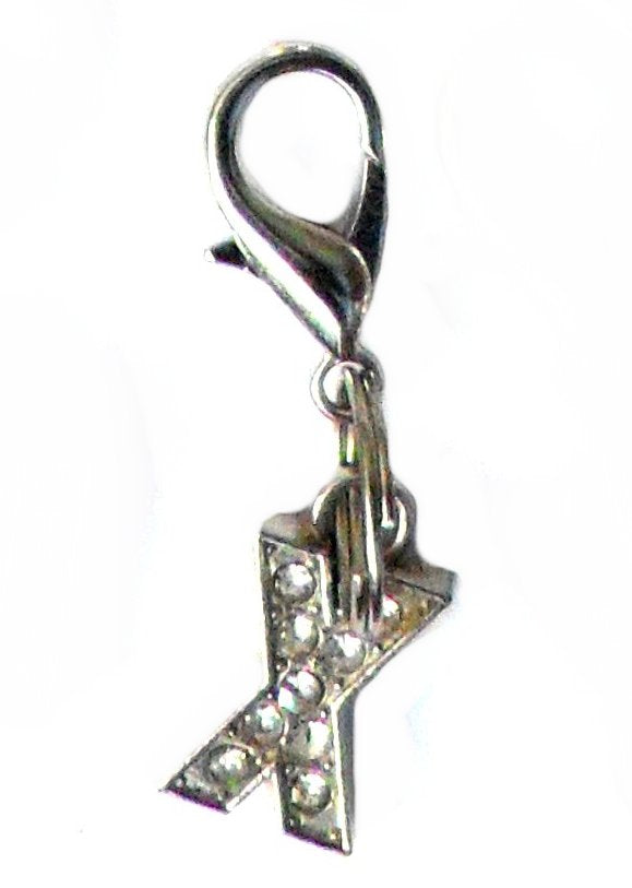A-Z Crystal Letter Pet Collar Charm – Rhinestone Initial, Lobster Clasp, Cat & Dog