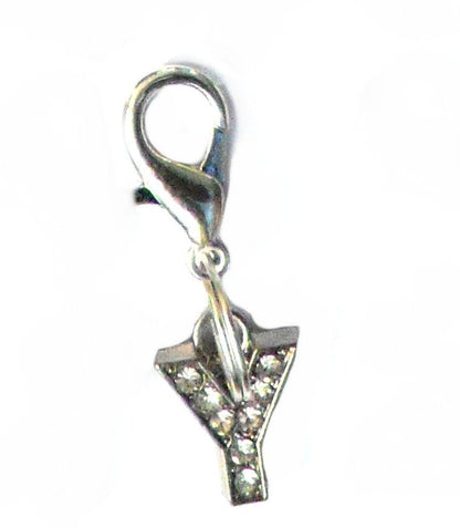 A-Z Crystal Letter Pet Collar Charm – Rhinestone Initial, Lobster Clasp, Cat & Dog