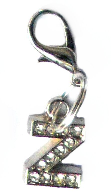 A-Z Crystal Letter Pet Collar Charm – Rhinestone Initial, Lobster Clasp, Cat & Dog