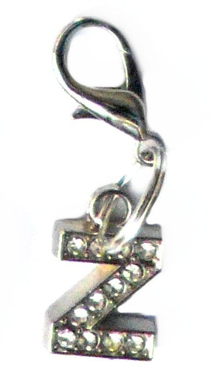 A-Z Crystal Letter Pet Collar Charm – Rhinestone Initial, Lobster Clasp, Cat & Dog