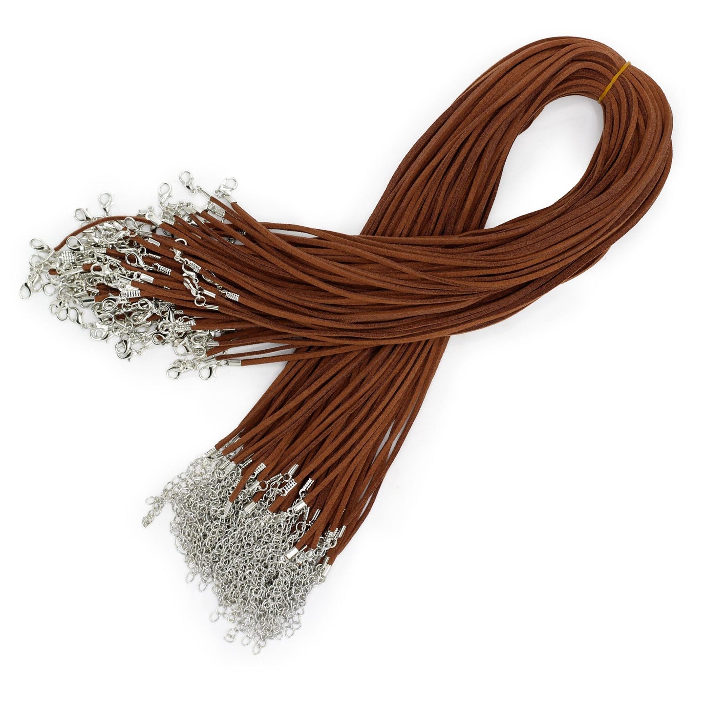 Faux Suede Pet Pendant Cord – Dark Brown, 2.5mm x 55cm, Metal Clasp Included
