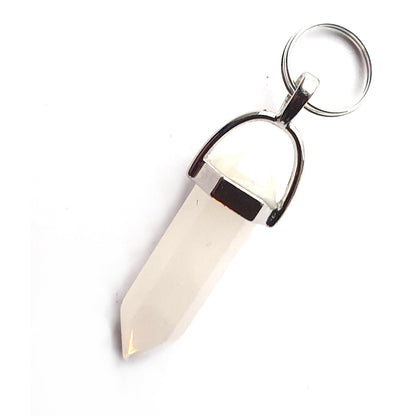 Crystal Gemstone Pet Collar Charm – Handmade in UK, 11 Stones, Split Ring Attachment