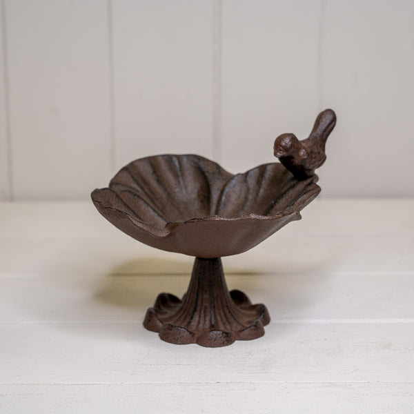 Cast Iron Flower Bird Bath – 14.5x14.5x8.5cm, Garden Wildlife Water Feature